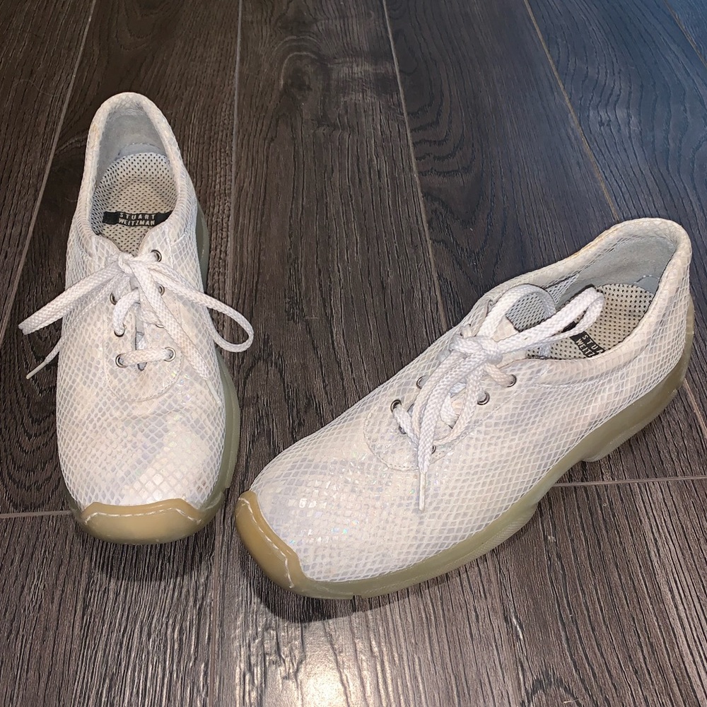 Stuart Weitzsman silver sneakers